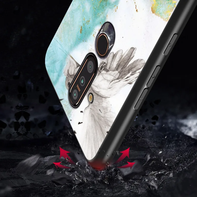 Чехол для Nokia X71 X7 X6 1 Plus 4 2 7 3 X 71 противоударное закаленное стекло с мраморным