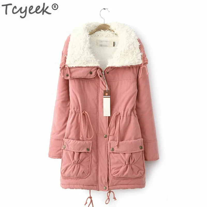 

Tcyeek Parka 2020 Winter Jacket Women Sweet Long Coat Plus Cotton Jacket Female Padded Jackets Top Parkas Casaco Feminino LWL697