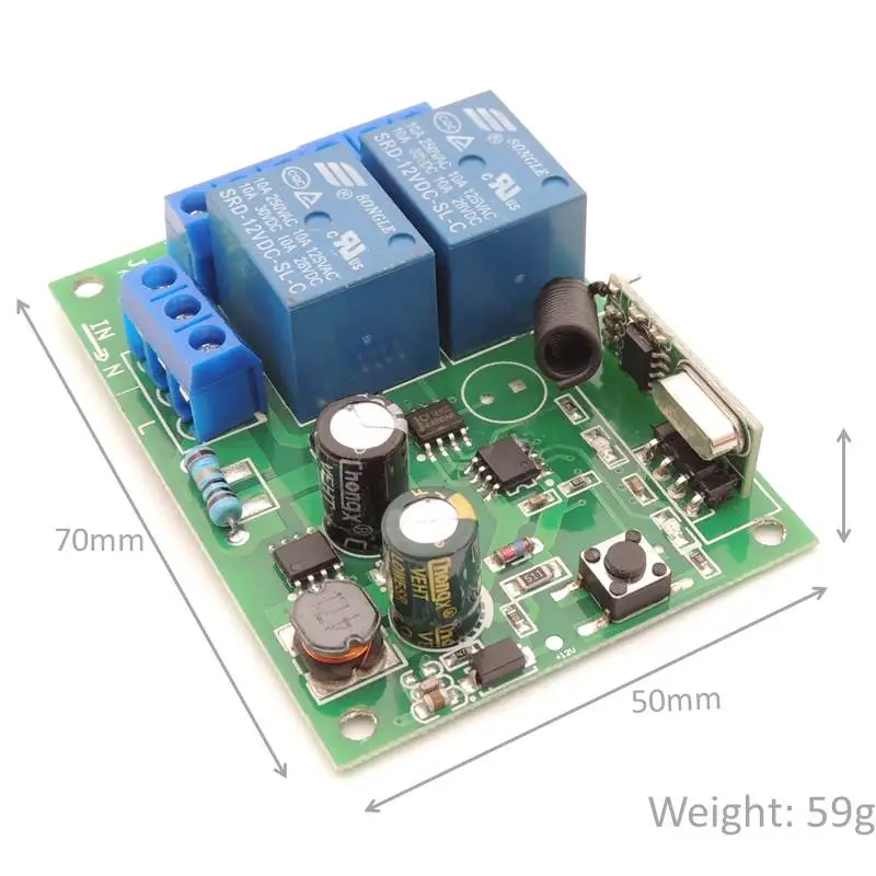 2 канальный беспроводной Радиочастотный пульт дистанционного управления 433 МГц