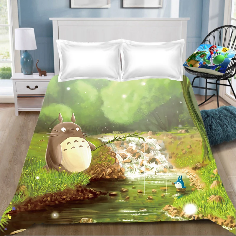 Тоторо аниме печать простыня Vegeta Хаяо Миядзаки Tonari No Totoro детская комната Простыня Постельное белье(без наволочки
