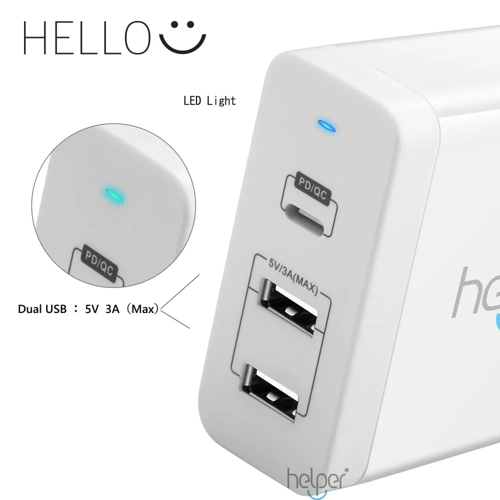 USB C зарядное устройство быстрая доставка QC 3 0 Type PD порта для нового Macbook samsung HP DELL