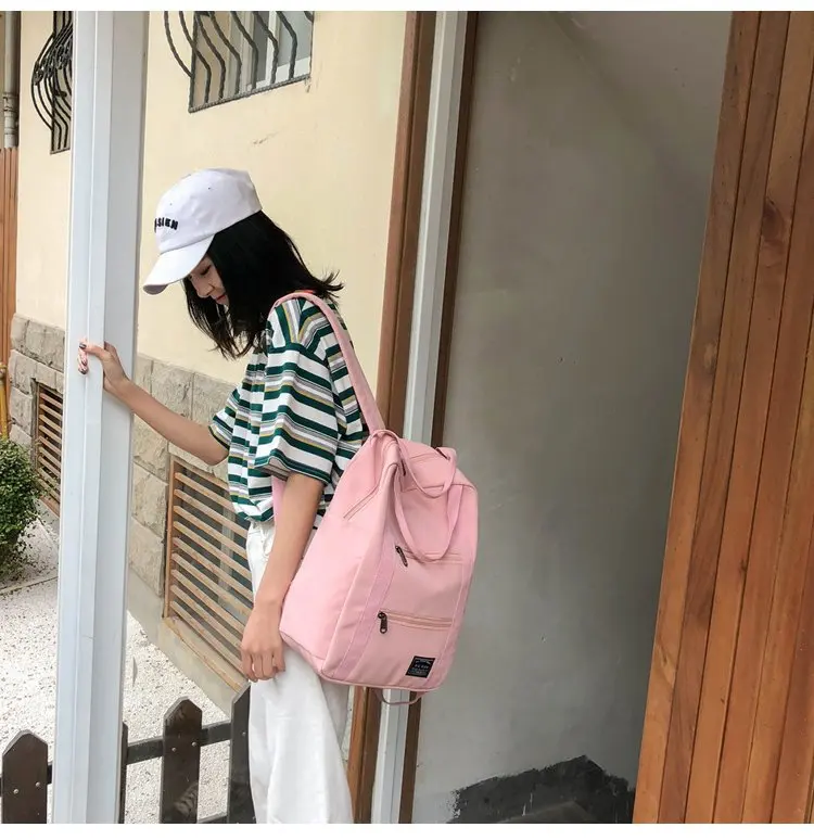 Модный женский рюкзак, Одноцветный нейлоновый рюкзак Mochilas, женская сумка на плечо, рюкзак для девочек-подростков