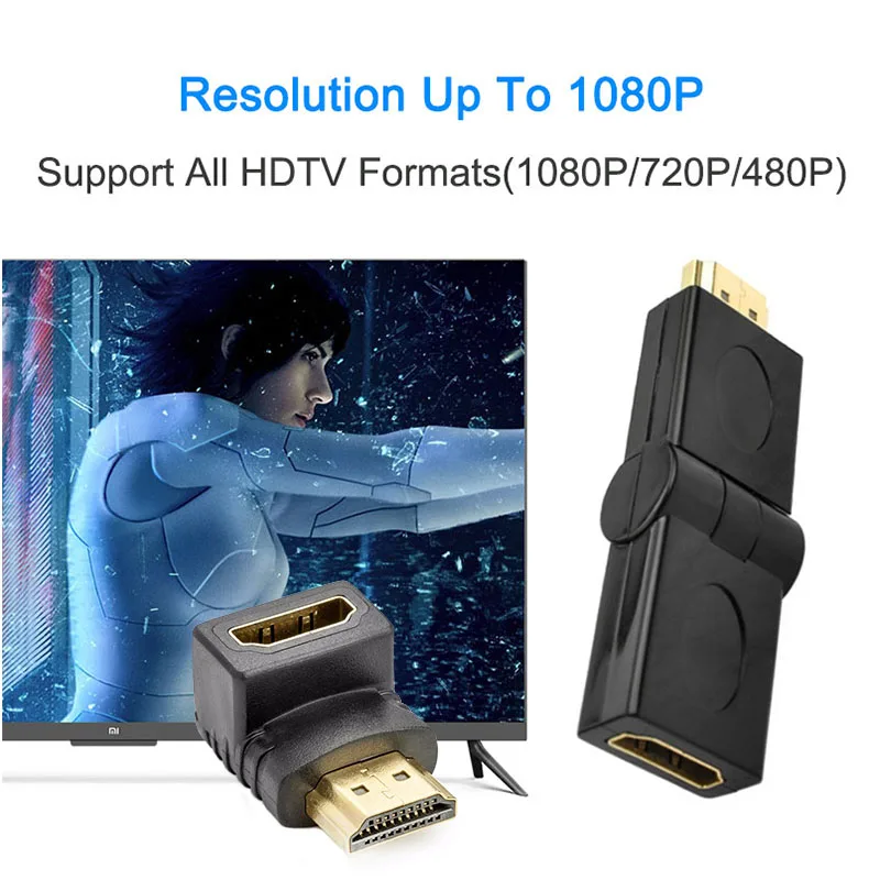 HDMI к HDMI кабель удлинитель 90 180 градусов Угол Вращающийся адаптер мужчин и женщин HDMI поворотный складной конвертер для HDTV Xbox 360