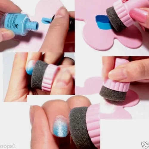 Nail Art Sponge Stamping Manicure For Gel Polish Accessories Template Transfer DIY Design Kit Decor | Красота и здоровье