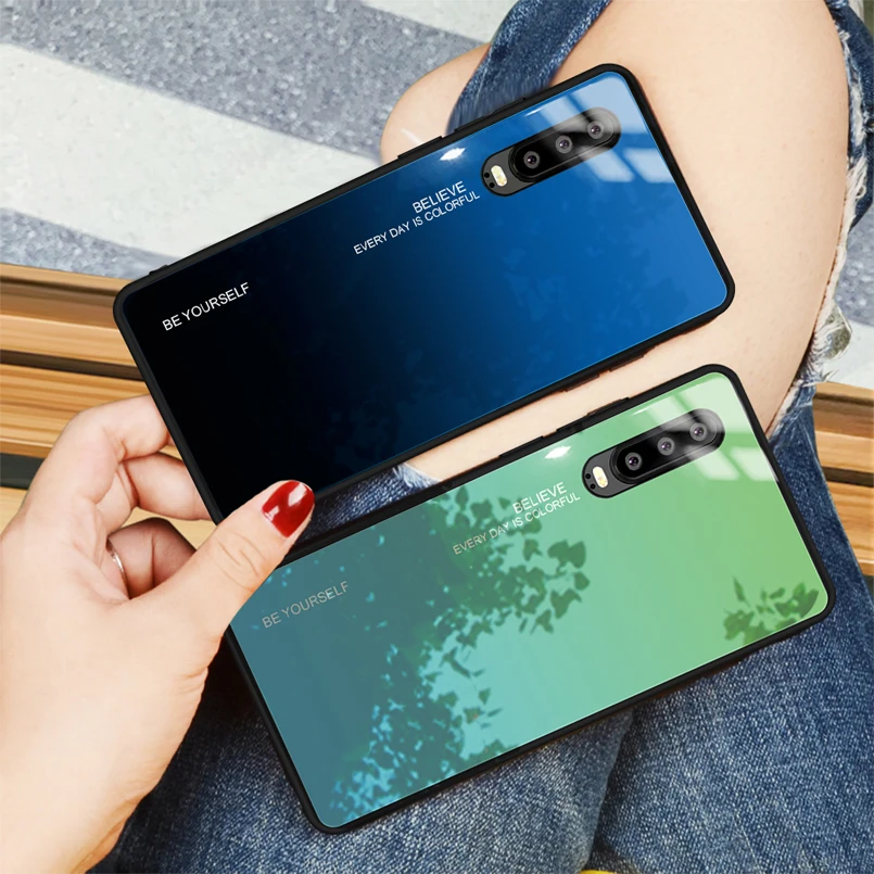 Чехол из закаленного стекла для huawei P20 P30 Lite P Smart Luxury задняя крышка чехол с
