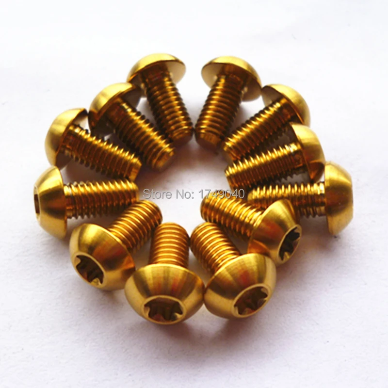 24 шт. звездообразная головка M5x10mm T25 стандартные винтовые болты из нитрида золота