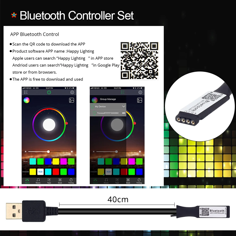 5 в постоянного тока USB Светодиодная лента светодиодный декоративный светильник