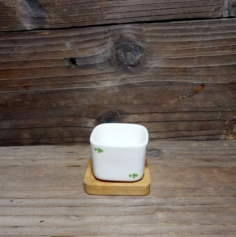 1 шт. Геометрическая белая керамическая квадратная плантатор бонсай маленькие