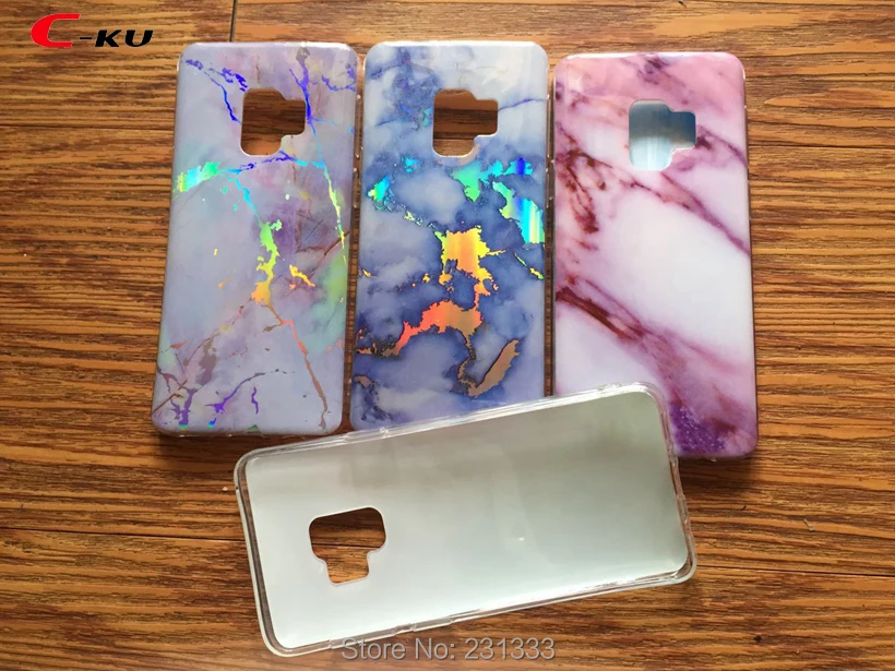 C ku для Samsung Galaxy S9 PLUS мягкий чехол из ТПУ мраморный гранит Череп цветок мандала