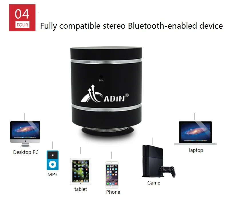 ADIN 1 пара 20 Вт вибрирующий динамик s HIFI Bluetooth динамик s металлический телефонный динамик портативный Вибрационный 3D стерео сабвуфер NFC микрофон