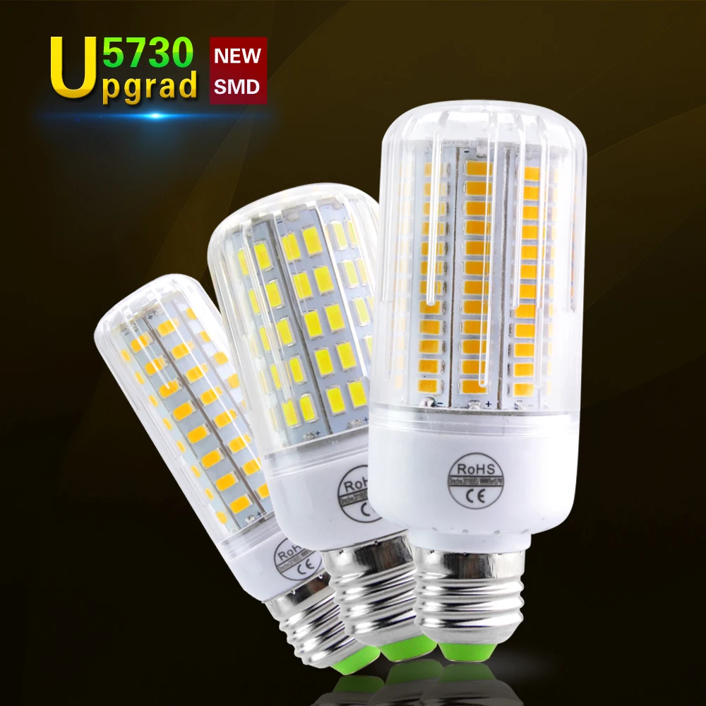 Светодиодный Светодиодная лампа-кукуруза E27 220V 230V 5730 SMD E14 светодиодный светильник 24 30 42 64 80 89 108 136 светодиодный s ампулы Bombillas для Кухня Гостиная
