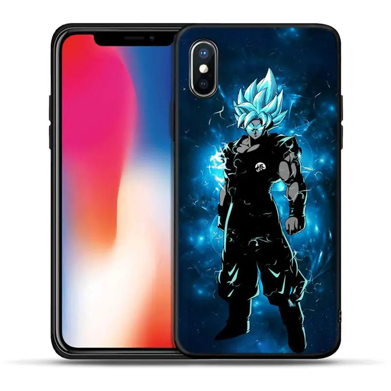 Черный силиконовый чехол для IPhone X XR XS Max 8 7 6 6 S Plus 5 5S SE Чехлы для телефона Dragon Ball Z из аниме Goku Super D Coque Fundas