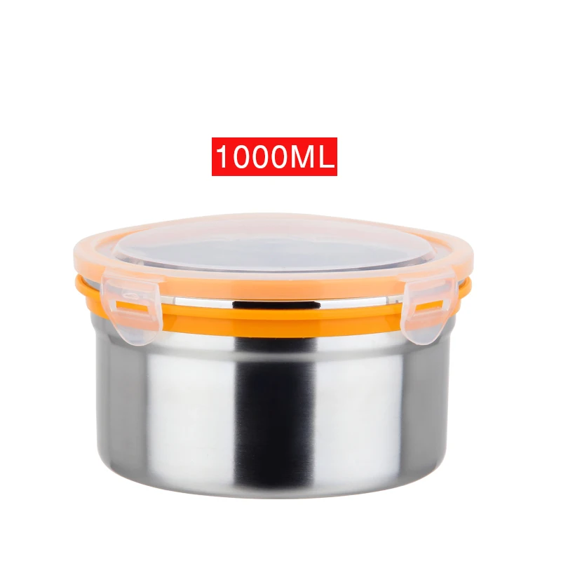1000ml Lunchbox 304 Ланч-боксы из нержавеющей стали Bento, для кемпинга, для студентов, взрослых, большая емкость, контейнер для хранения еды, герметичные миски, инструменты для приготовления пищи - Цвет: 1000ml Lunchbox