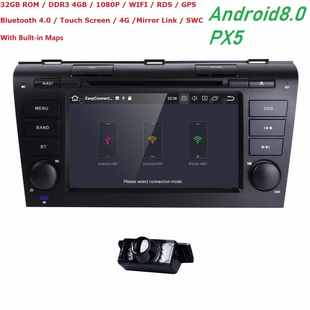 7 &quotAndroid 8 0 Восьмиядерный 32 ПЗУ 4G RAM Авторадио для Mazda 3 2006 2008 видео Wifi Bluetooth