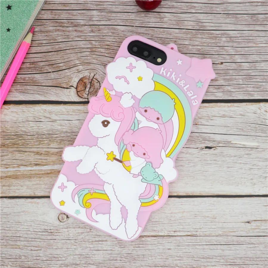 Милый 3D мультяшный чехол для телефона My Melody с двумя звездами для iPhone 6, 6s, 7, 8 Plus, X, XR, XS Max, мягкий силиконовый чехол, Fundas Coque Capa