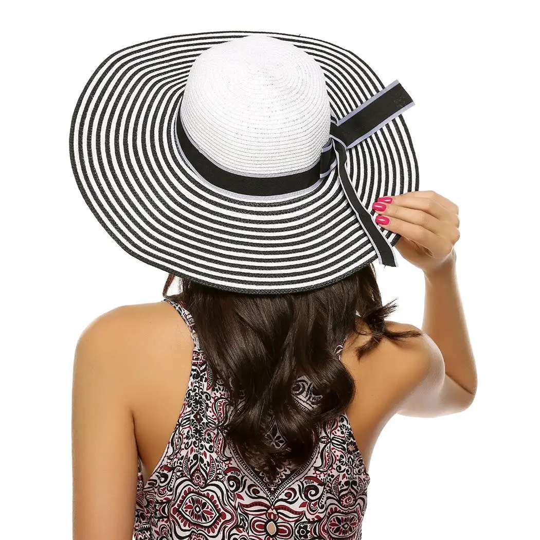 Женская мода лето весна Плетеный Круглый соломенный широкий головной убор