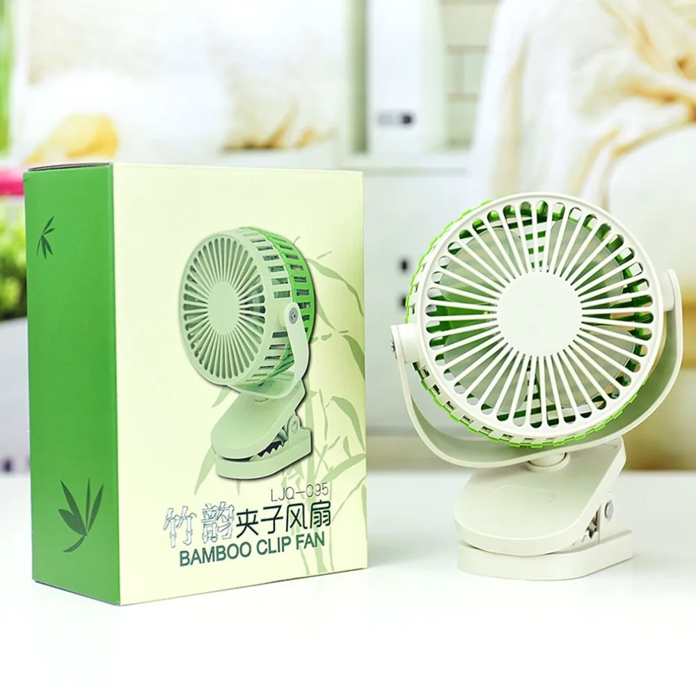 USB перезаряжаемый портативный мини вентилятор с зажимом Портативный 360 градусов