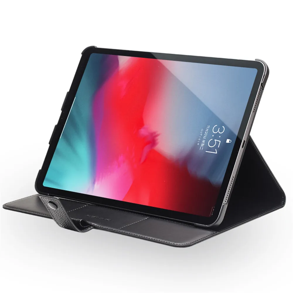 QIALINO Ультратонкий чехол из натуральной кожи для iPad Pro 12 9 2018 с откидной крышкой и