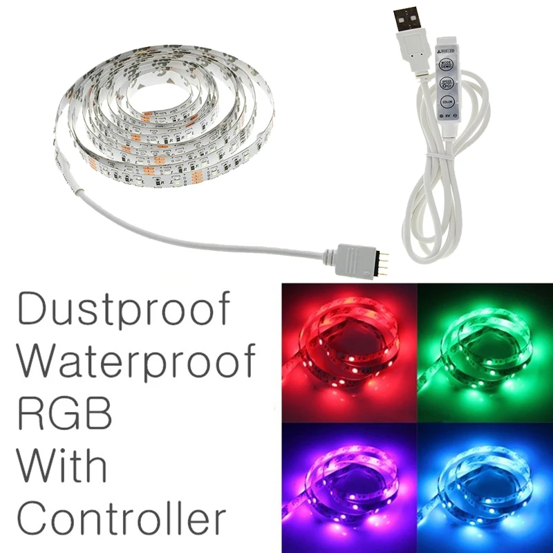 5 V Светодиодные ленты 2835 пыле Водонепроницаемый лента DC5V Usb ТВ фонового освещения DIY декоративный светильник RGB/белый/теплый белый/белый