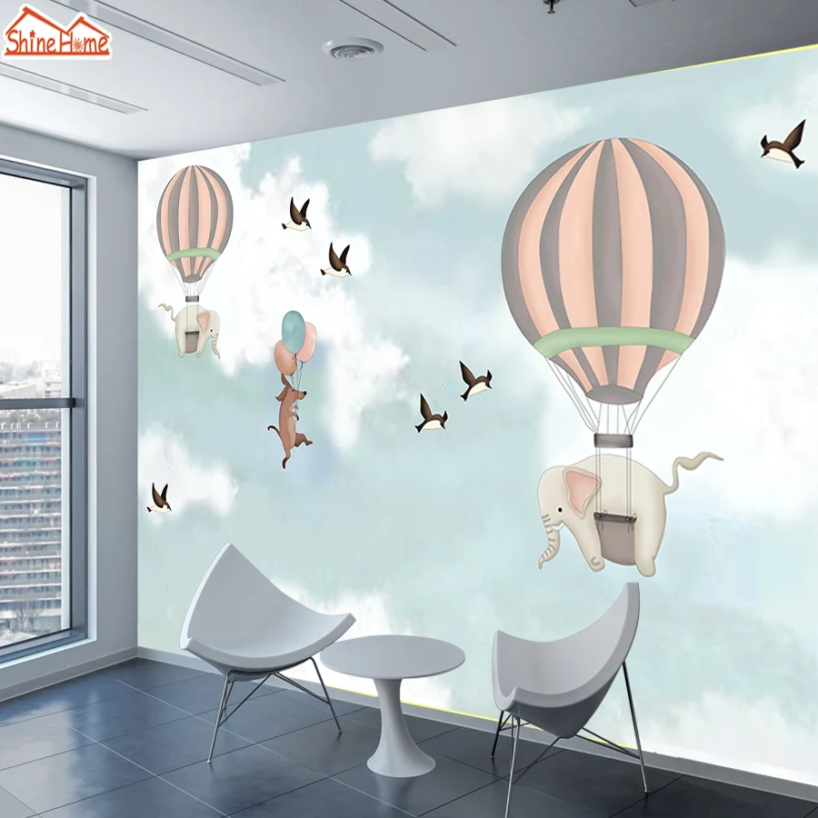 

ShineHome-Wallpapers Wall Paper Wallpaper for 3 d Living Room Baby Girls Cartoon Mural Rolls Bedroom TV Background Home Decor