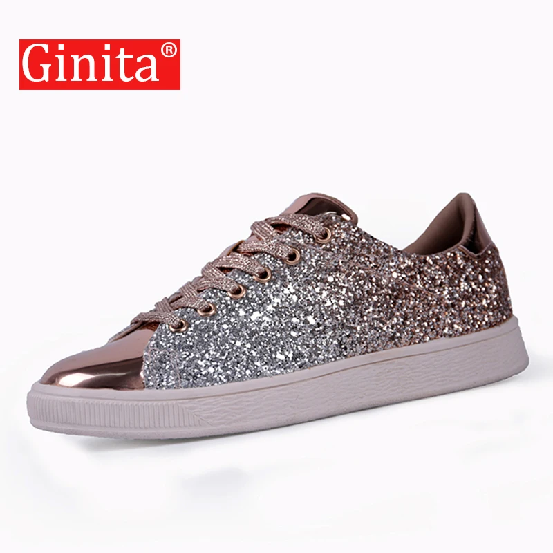Туфли Ginita женские из искусственной кожи блестящие лоферы на плоской подошве со