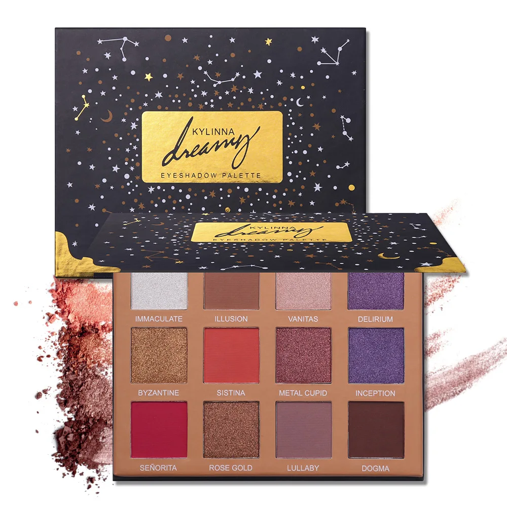 Beauty Brand 12 цветов Мерцающая матовая палитра теней для век телесный минеральный теплый стойкий пигментированные тени для век Макияж комплект