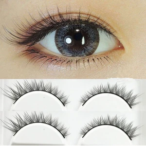 Конические накладные ресницы YOKPN с хвостом для глаз, Удлиненные ресницы, натуральные короткие накладные ресницы, толстые ресницы из 100% хлопка ручной работы с стеблем