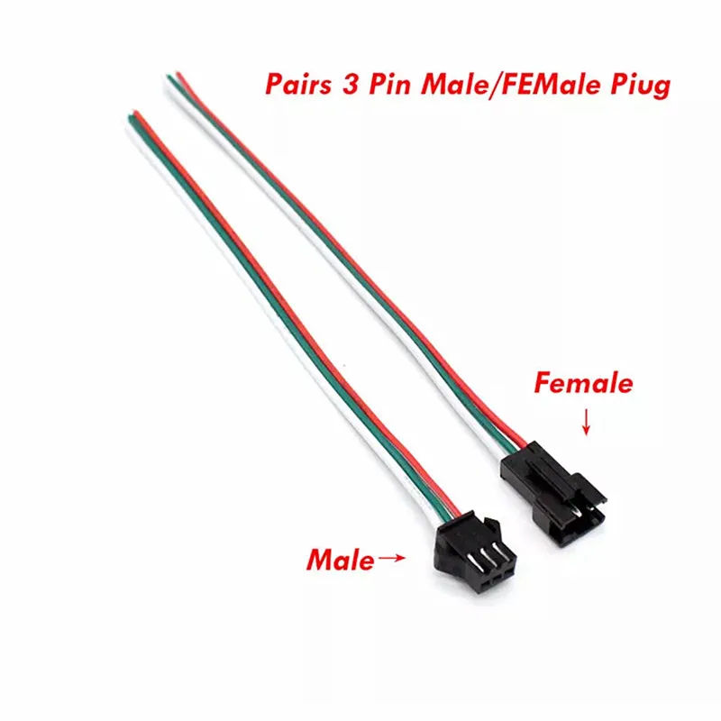 JST SM быстрый соединитель провода 2pin/3pin/4pin/5pin JST SM соединительный кабель Мужской и Женский штекер провода для WS2812B WS2811 светодиодные ленты лампы