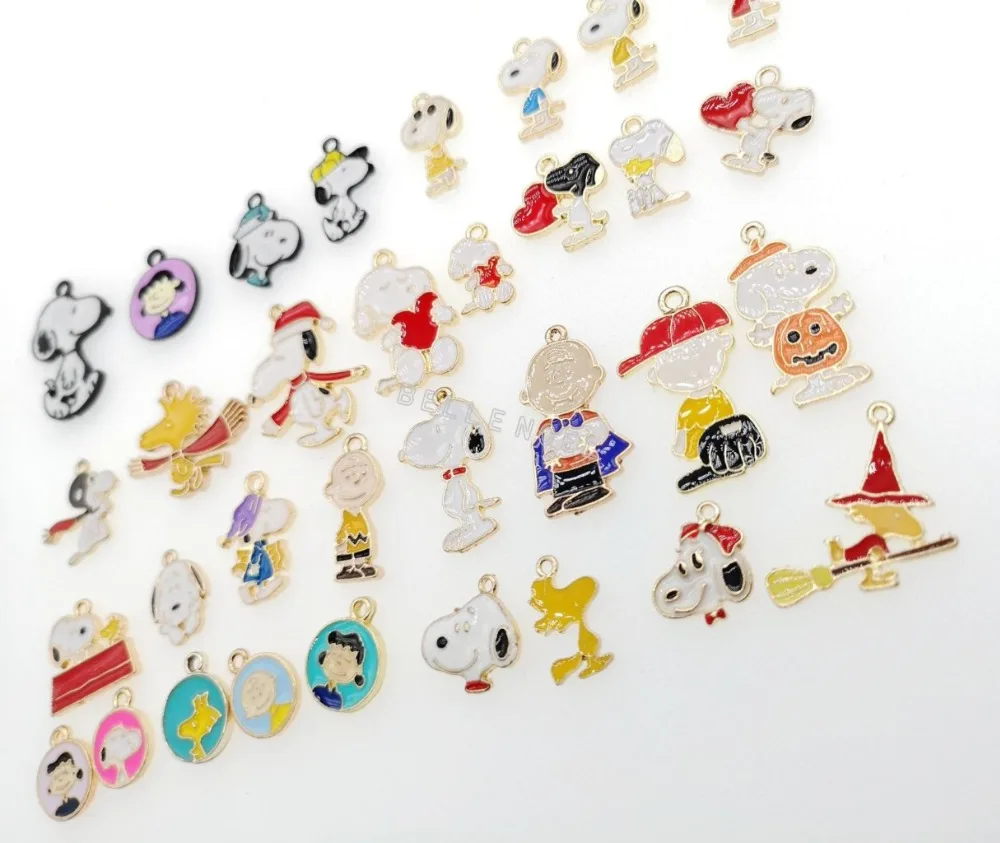 100 шт мультфильм аниме японское собака ожерелье брелок серьги металлические
