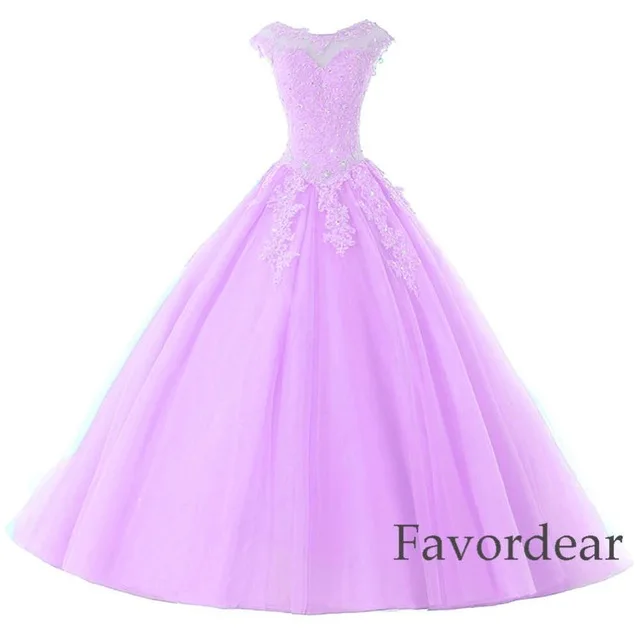76-lilac Favordear Бальные платья 15 лет Vestidos De 15 Anos с крышкой без рукавов Мятные красные розовые бирюзовые Бальные платья вечерние сексуальные платья - Цвет: 76-lilac