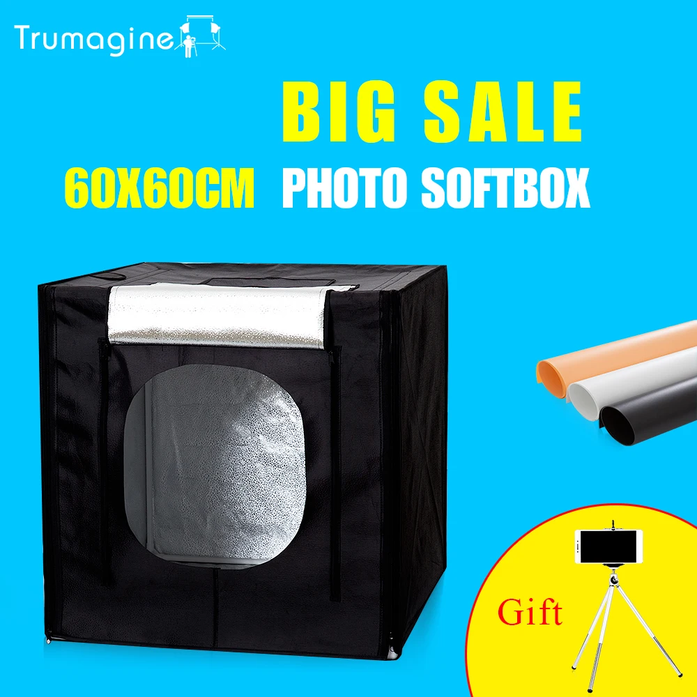 TRUMAGINE 60*60*60CM Photo Light Box Photo Studio Lighting Tent For Photography Tabletop Shooting Soft Box