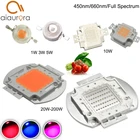 Светодиодный чип полного спектра для выращивания растений, 7 длин волны, королевский синий 450 нм, насыщенный Красный 100 нм, 1 Вт, 3 Вт, 5 Вт, 10 Вт, 20 Вт, 30 Вт, 50 Вт, Вт, высокомощный COB