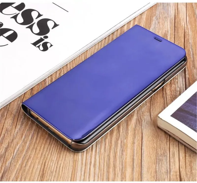 Для samsung Galaxy S6 Edge S7 Edge S8 Plus S9 Plus Note 4 5 Note8 Note9 Роскошный прозрачный зеркальный кожаный флип-чехол с подставкой