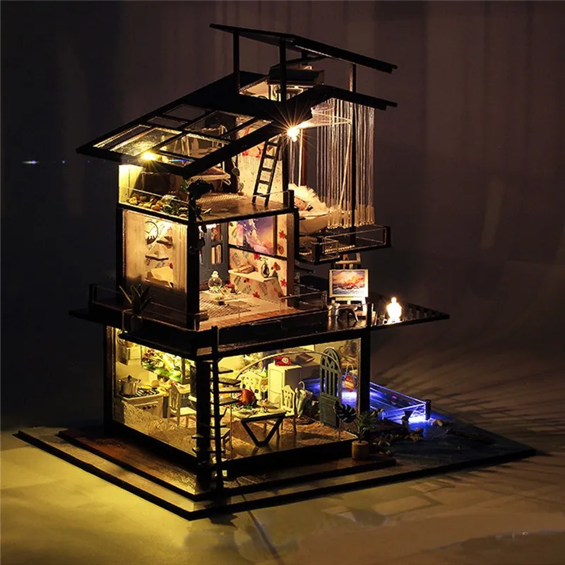 Вилла для кукола сделай сам в стиле прибережной алинии|furniture kit|model building kitsbuilding kit |