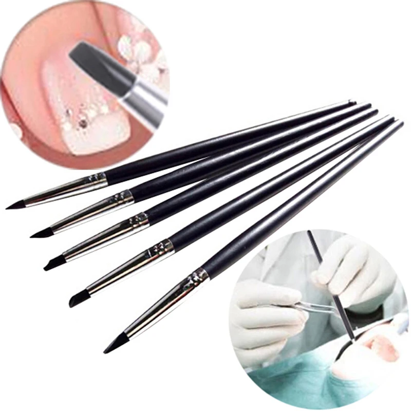 5pcs Dental Resin Brush Pens Shaping Silicone Tooth Tool Porcelain Teeth Dentist Tools For Adhesive Composite Cement Hot | Красота и