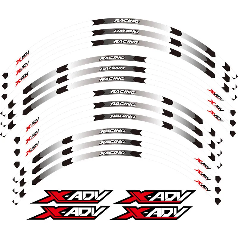 

Hot sell Motorcycle front and rear wheels Edge Outer Rim Sticker Reflective Stripe Decals For HONDA XADV X ADV 2017 2018