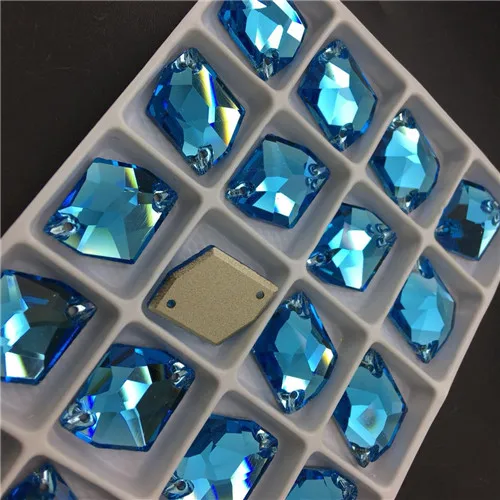 aquamarine TopStone K9 Стекло Кристалл 13x17 мм космический пришить Камень плоской задней Швейные бусины более Цвета смешивания - Цвет: aquamarine