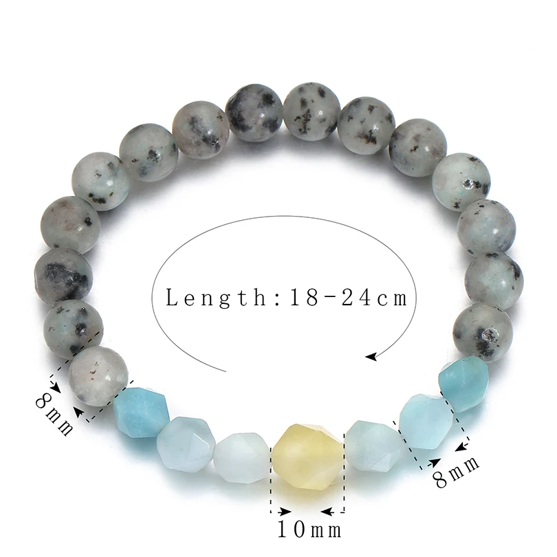 Fashion Natural Stone Beaded Bracelet Boho Charm Round Yoga Bracelets Wristband Jewelry for Women Men Gifts Pulsera Hombre | Украшения и