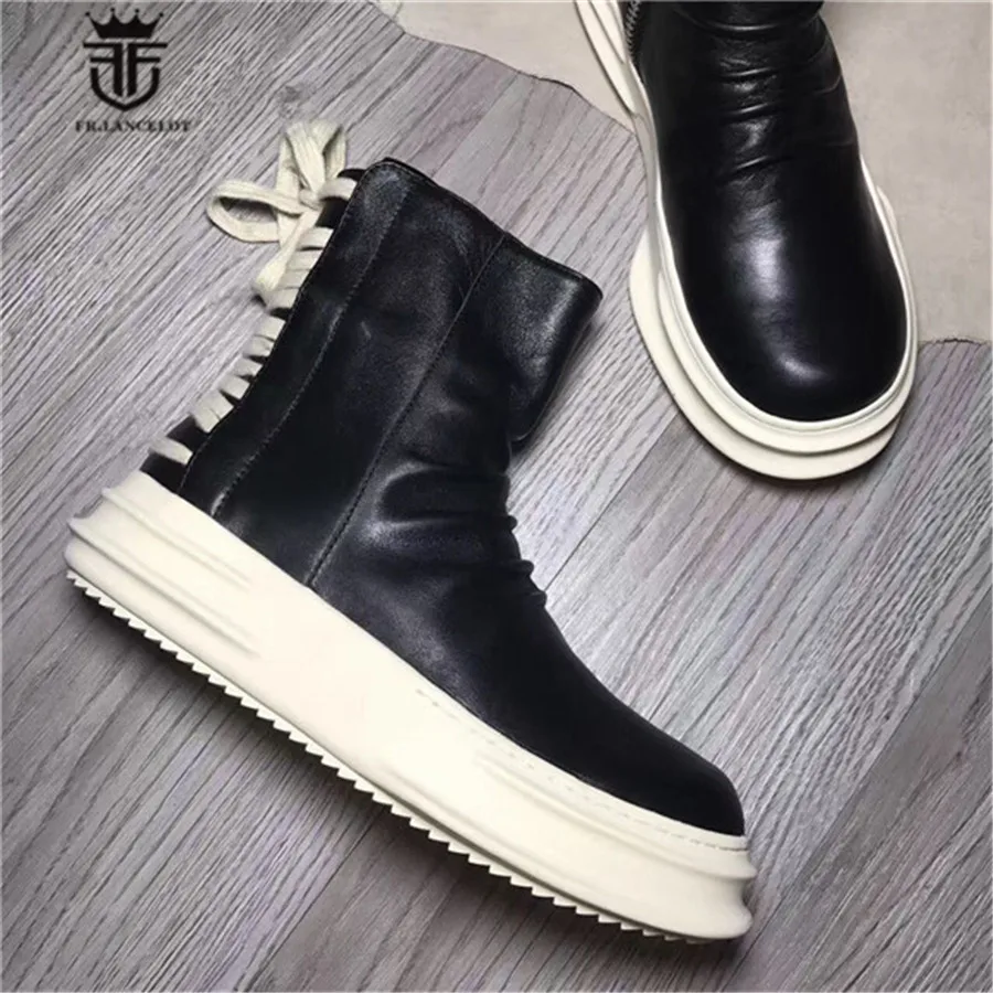 2017 г. новые зимние ботинки из натуральной воловьей кожи с высоким берцем и