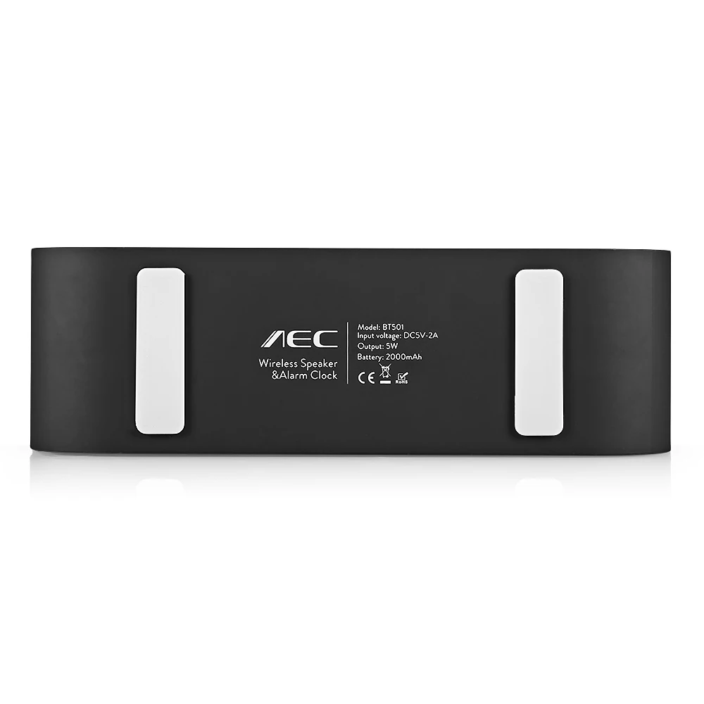 AEC BT501 портативный Bluetooth динамик будильник Зеркало Беспроводная колонка сабвуфер