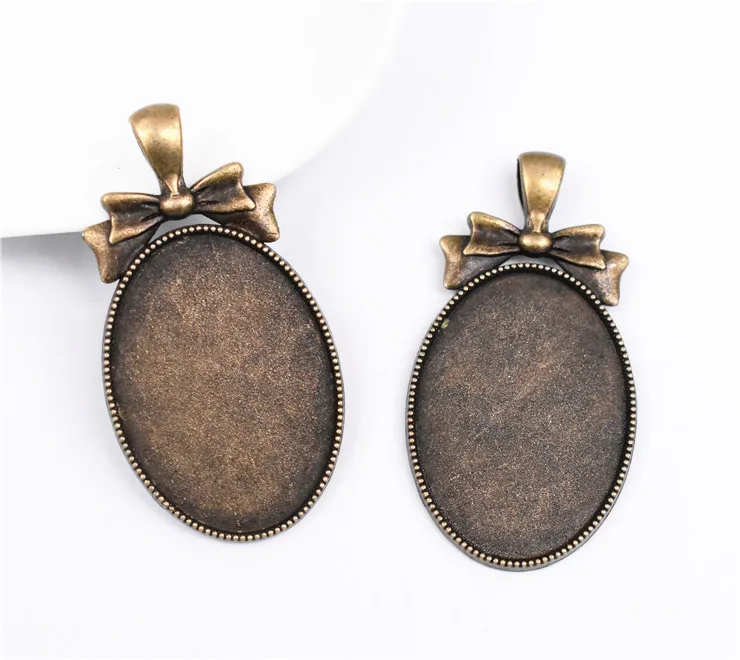 

New Fashion 3pcs 25x35mm Inner Size Antique Bronze Plated Classic Style Cabochon Base Setting Findings Connection Base-B2-11