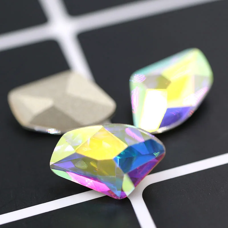 

HOT 9x14mm AB color crystal shell shape K9 pointback glass rhinestones for clothing/bag/hat/shoes Accessories