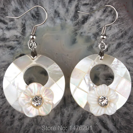 Очаровательные Белые Перламутровые подвески в форме пончика с бусинами и серьги