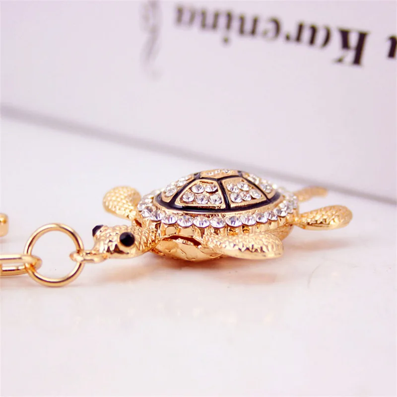 Notelty Crystal Tortoise Keychain Keyring Rhinestone Bag Pendant Women Alloy Car Auto Key Chains Ring Holder Chaveiro Llaveros | Украшения