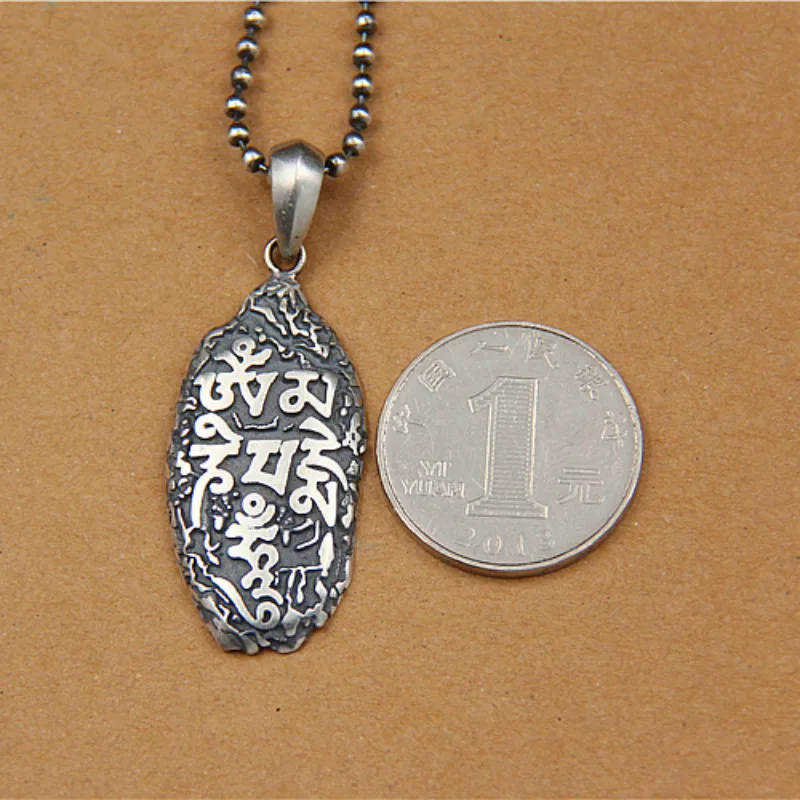 Настоящее серебро 925 пробы ожерелье в форме метеорита Кулон Ретро Личность