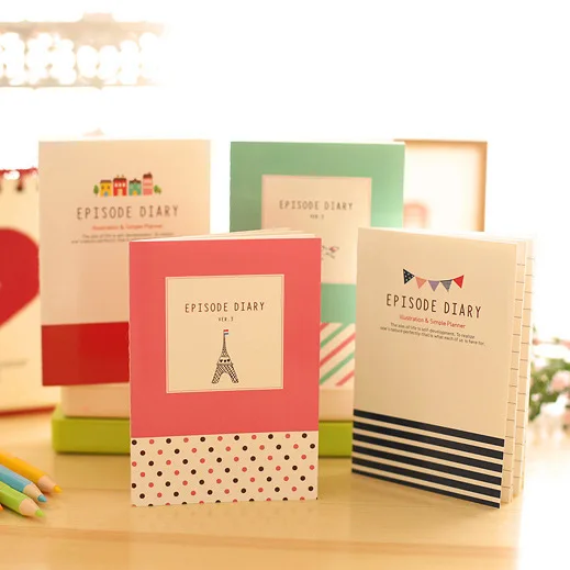 Каваи Корея канцелярские сращивания узор блокнот сладкий горошек полосы