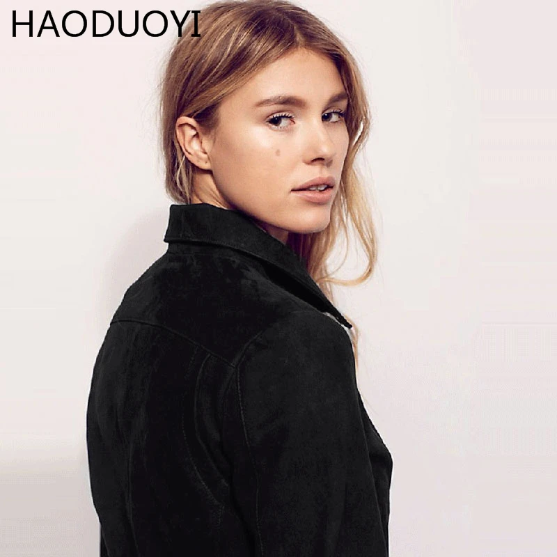 Haoduoyi женская обувь на застежке-молнии Курточка бомбер 2017 Новая мода осень