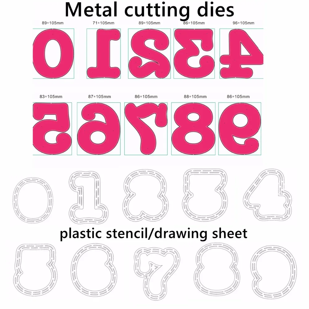 

0 To 9 Numbers Single Metal cutting dies Or plastic stencil Drawing Sheet Scrapbooking Album Embossing Handcrafts Card Making