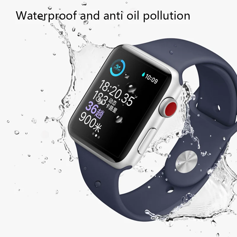 

20 Pieces/lot Full Coverage Tempered Glass for Apple Watch 1/2/3 Full Screen Protector Cover 38mm/42mm Size