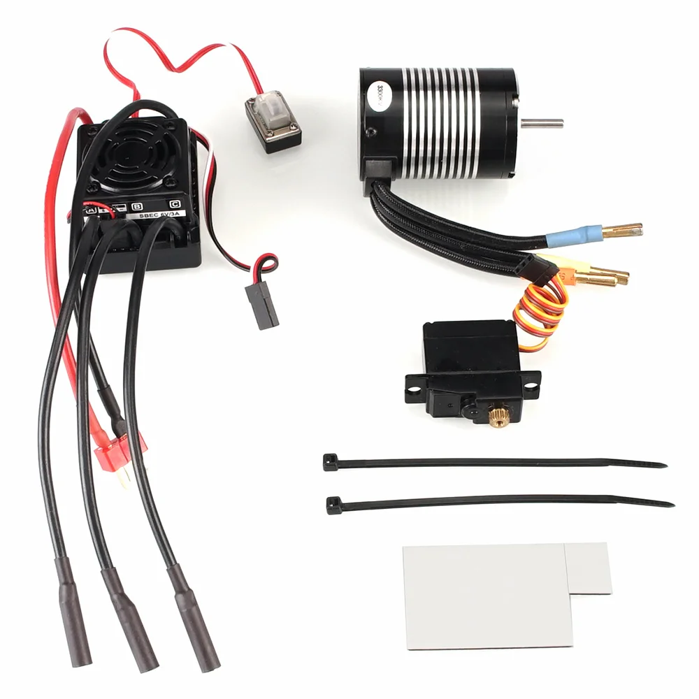 3300KV for A959-B Водонепроницаемый B3650 4300KV 3300KV бесщеточный двигатель 60A ESC металлический сервопривод в сборе Набор для WLtoys 12428 A959-B качество RC автозапчасти - Цвет: 3300KV for A959-B